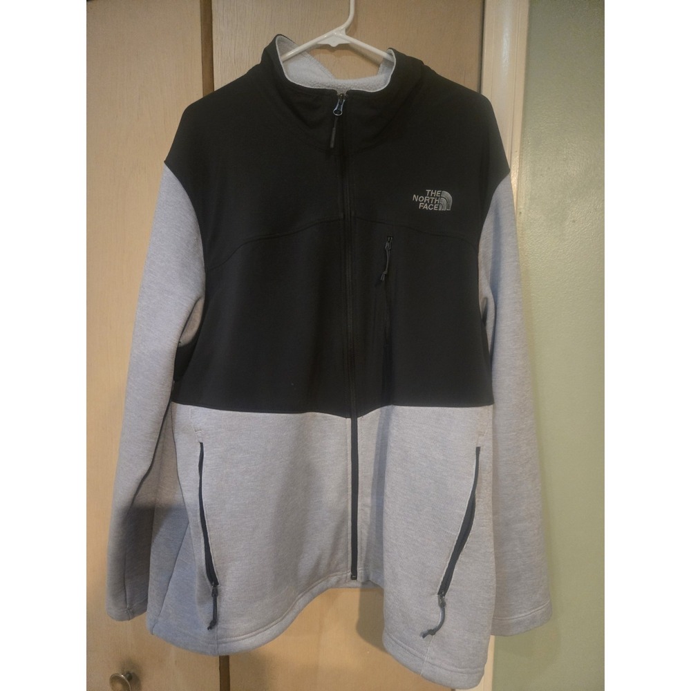The North Face Full Zip Jacket XXL Black Gray Fleece Lined Mens